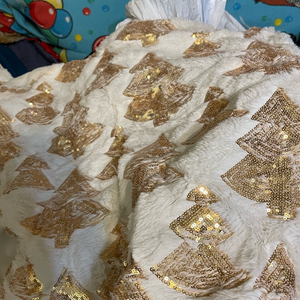 Gold Sequin Tree Blanket